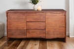 Sideboard Baumkante 170 x 45 x 90 cm Akazienholz massiv nussbaumfarben DAHLIA