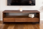 Lowboard TV-Board 160 x 45 x 50 cm Akazienholz massiv nussbaumfarben DAHLIA