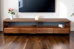 Lowboard TV-Board 230 x 45 x 50 cm Akazienholz massiv nussbaumfarben DAHLIA