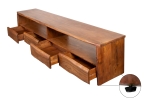 Lowboard TV-Board 230 x 45 x 50 cm Akazienholz massiv nussbaumfarben DAHLIA