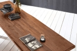  Esstisch Baumkante massiv Akazie nussbaumfarben 300 x 120 schwarz VALIN