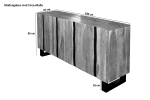 Sideboard Baumkante 180 x 85 x 45 cm Akazienholz massiv naturfarben Kyoto II