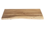 Holzplatte Arya mit echter Baumkante (einseitig), 90 x 30 cm, Akazienholz naturfarben, massiv & lackiert