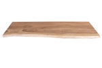 Holzplatte Arya mit echter Baumkante (einseitig), 100 x 30 cm, Akazienholz naturfarben, massiv & lackiert
