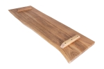 Holzplatte Arya mit echter Baumkante (einseitig), 100 x 30 cm, Akazienholz naturfarben, massiv & lackiert
