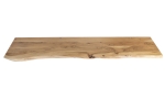 Holzplatte Arya mit echter Baumkante (einseitig), 160 x 30 cm, Akazienholz naturfarben, massiv & lackiert