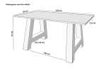 Esstisch 160 x 85 cm Akazie massiv naturfarben gerade Kante A-Gestell PASCAL