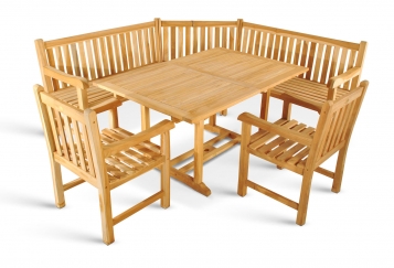 SAM® Gartenmöbel Set 4tlg mit Eckbank Teak Gartentisch ausziehbar 150-200 cm CARACAS