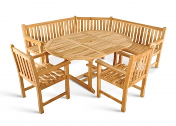 SAM® Gartenmöbel Set 4tlg mit Eckbank Teak Gartentisch ausziehbar 120-170 cm BORNEO/CARACAS
