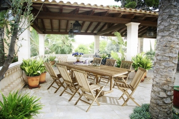 Gartenmöbel Set 9tlg Teak Gartentisch ausziehbar 150-200 cm CARACAS/MENORCA
