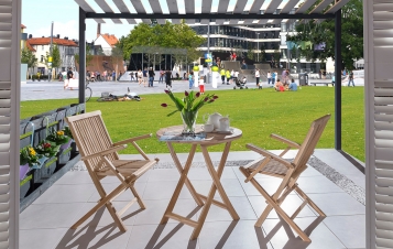 SAM® Balkonmöbel Set 3tlg Teak Klapptisch rund 80 cm RONDO/MALLORCA