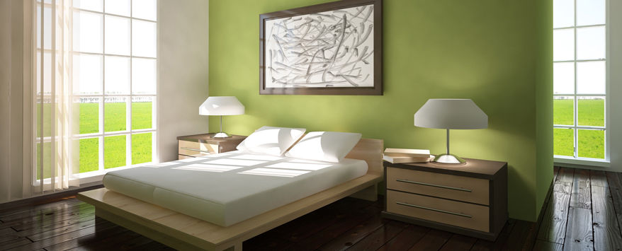 Schlafzimmer mit grünen Wänden sind die perfekte Wohlfühlzone