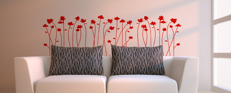 Kreative wandgestaltung: wandtattoos, farbe und wanddekoration ... Wohnzimmer deko pink